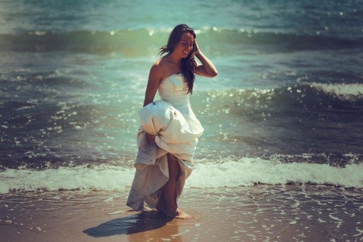 Sara, fotos de novia en la playa.
